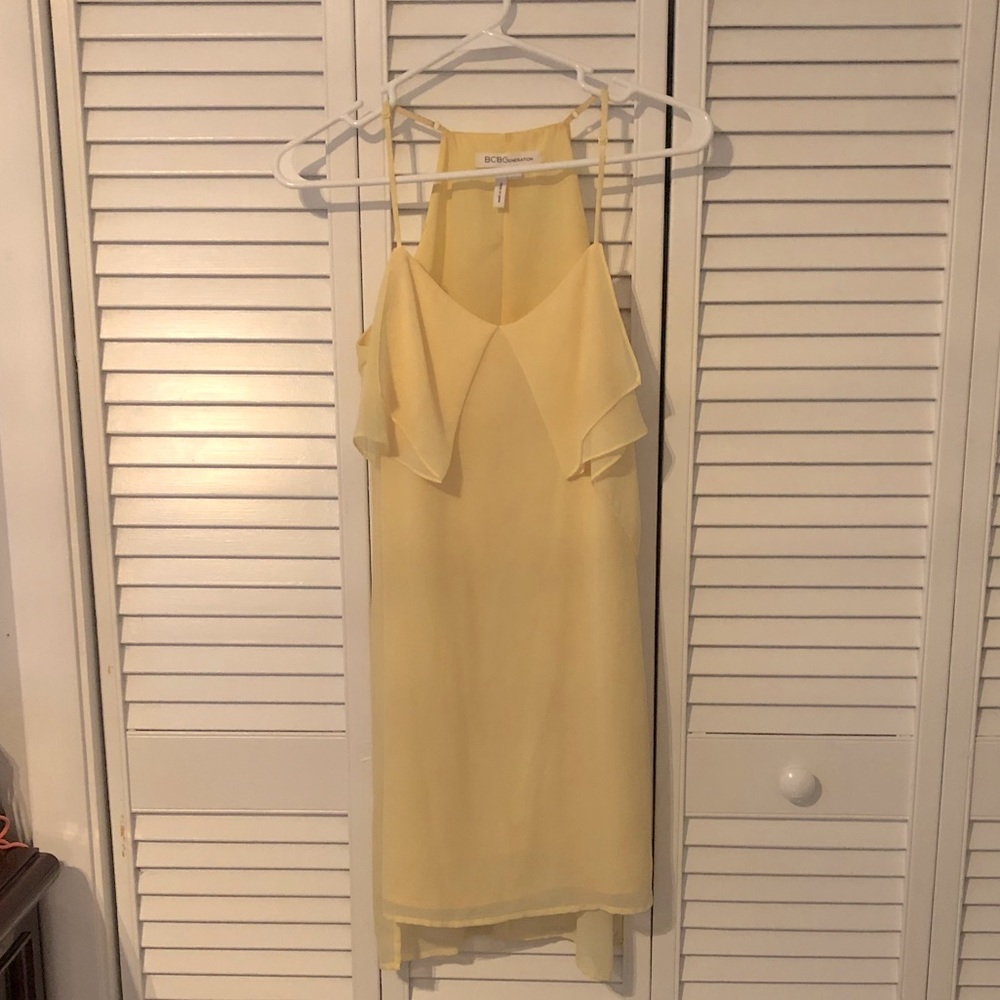 BCBG pale yellow dress